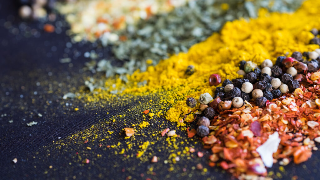 Spices,And,Herbs,On,A,Black,Background